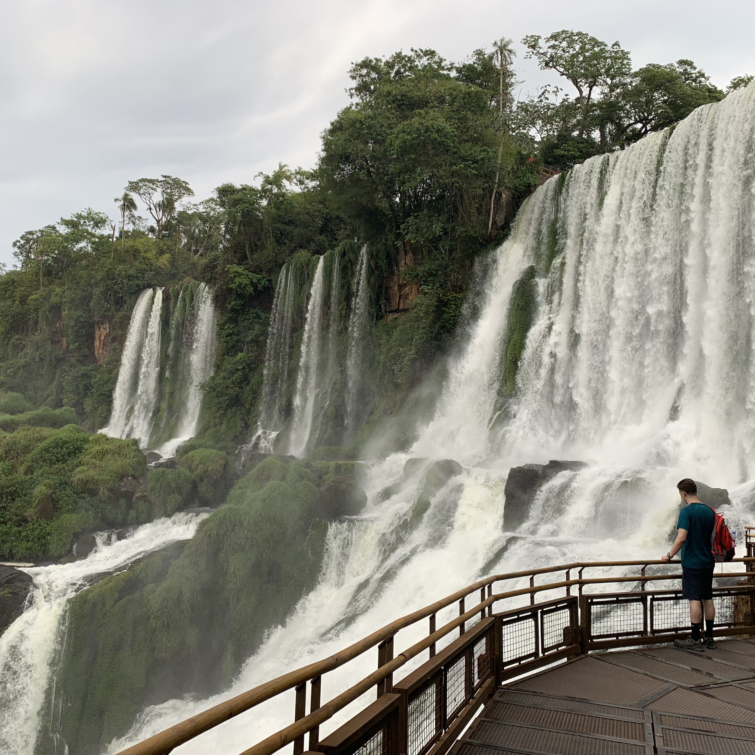 Preston viewing the iguazu waterfalls.